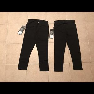 2 PAIRS !! NEW Black 90 degree Yoga Capri Pants S